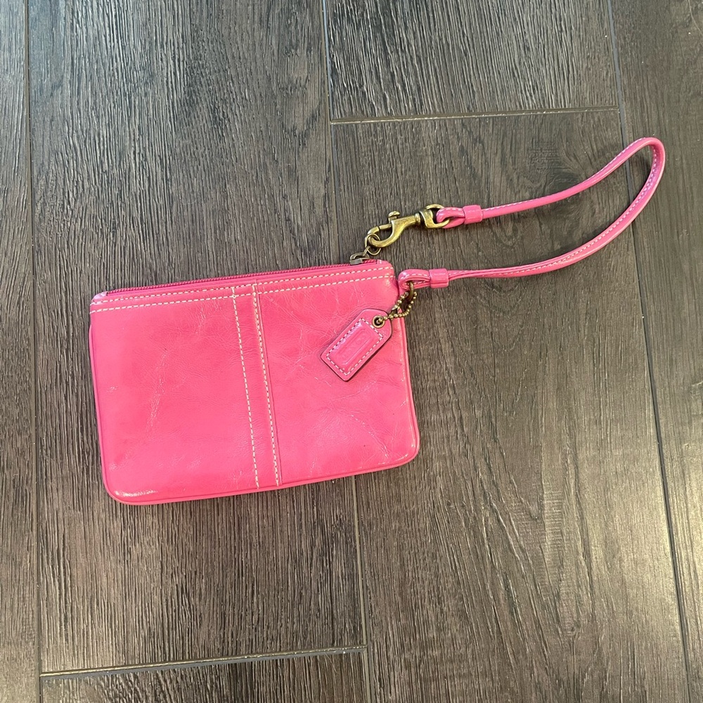 Pink Coach wristlet